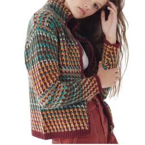 Urban Outfitters Chunky Knit Zahn Zip Sweater Jacket